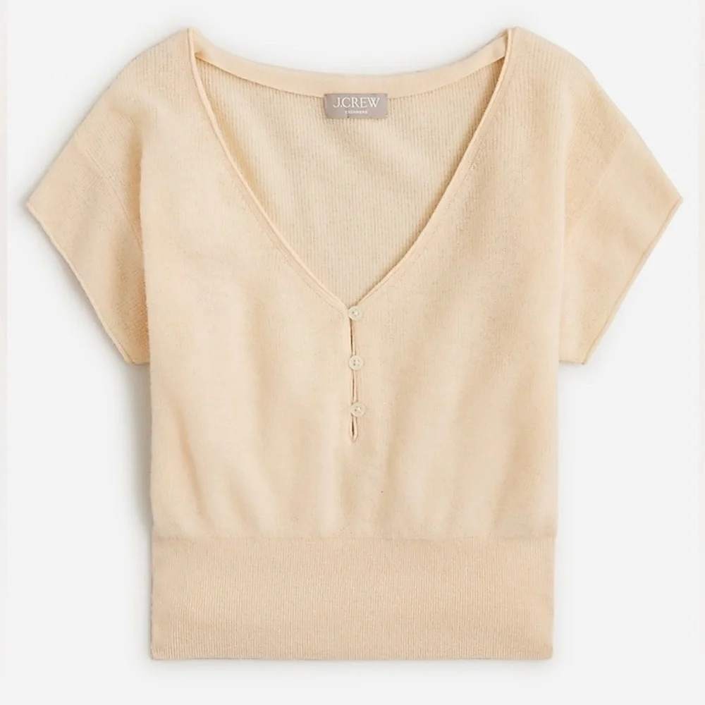 J Crew Featherweight Cashmere V-Neck T-shirt size Small